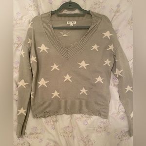 Sage green star sweater